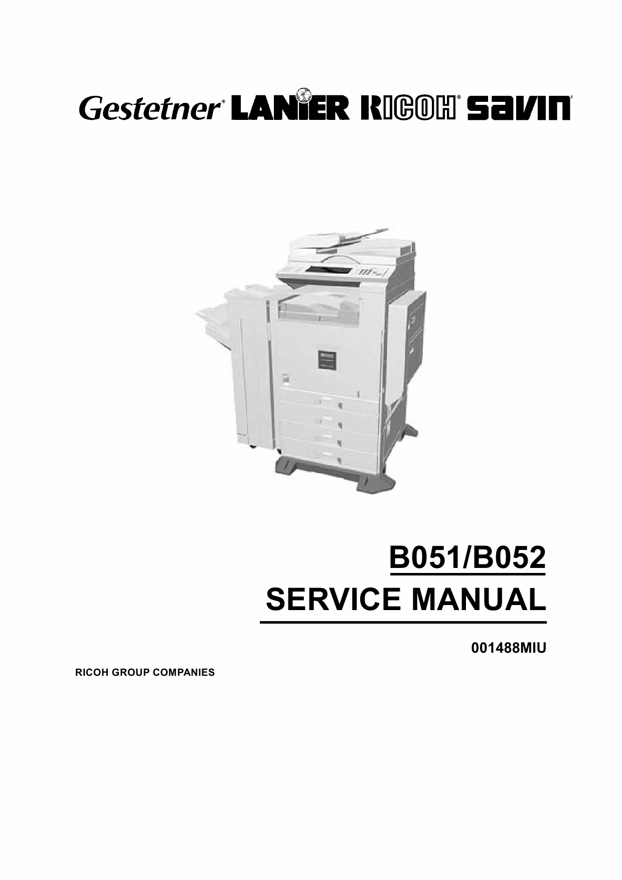RICOH Aficio 1224C 1232C B051 B052 Parts Service Manual-1